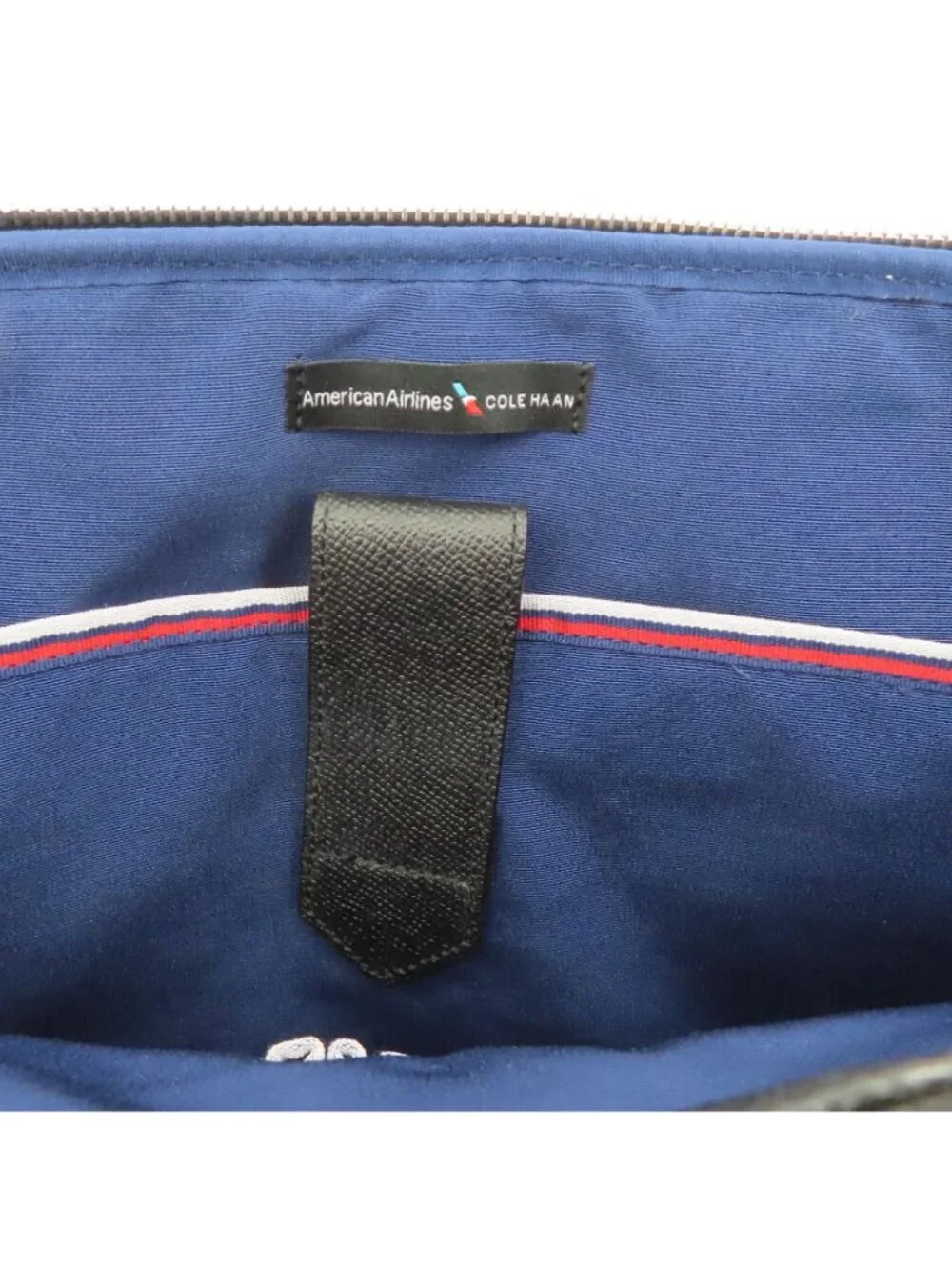 Cole Haan American Airlines Black Leather Laptop Bag Attache Travel Business NEW